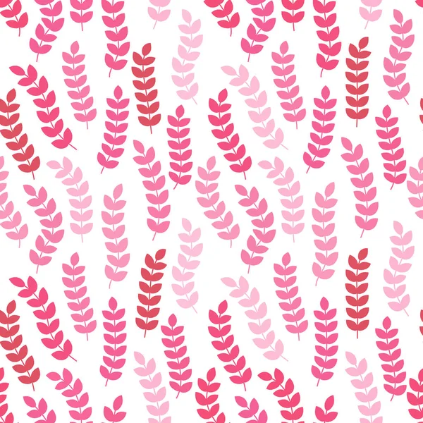 Dalları ve yaprakları olan dikişsiz çiçek deseni. Vektör illüstrasyonu.