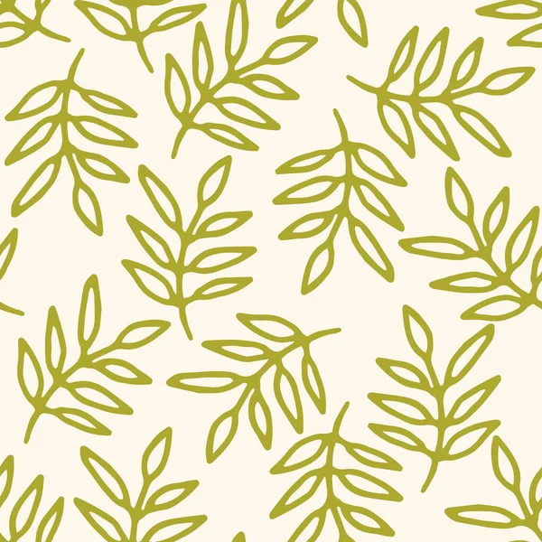 Motif Floral Sans Couture Avec Branches Gribouillis Dessinées Main Avec — Image vectorielle