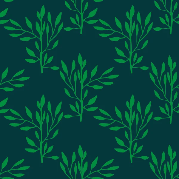 Dalları ve yaprakları olan dikişsiz çiçek deseni. Vektör illüstrasyonu.