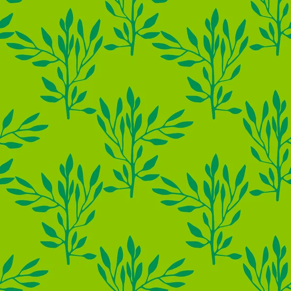 Motif Floral Sans Couture Avec Des Branches Des Feuilles Illustration — Image vectorielle