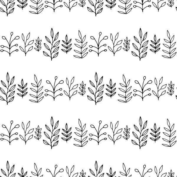 Florales Nahtloses Muster Mit Ästen Vektorillustration — Stockvektor