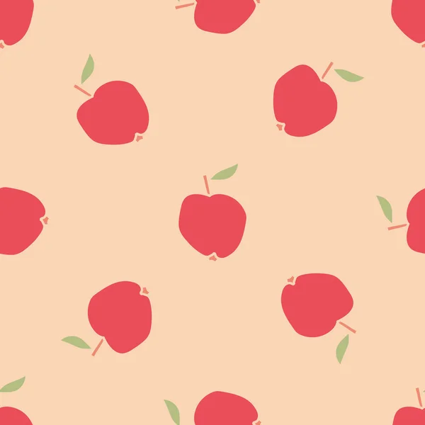 Apples Nahtloses Muster Fruchthintergrund Vektorillustration — Stockvektor