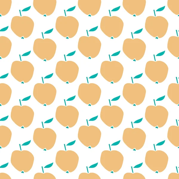 Apple Seamless Pattern Fruit Background Vector Illustration — Stock Vector