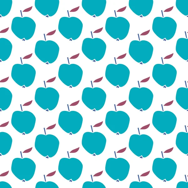 Apples Nahtloses Muster Fruchthintergrund Vektorillustration — Stockvektor