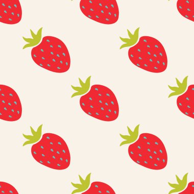 Çilekli ve pürüzsüz desen. Meyve arkaplanı. Vektör illüstrasyonu.