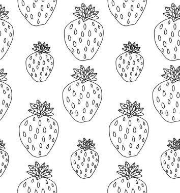 Çilek pürüzsüz desen. Meyve arkaplanı. Vektör illüstrasyonu.