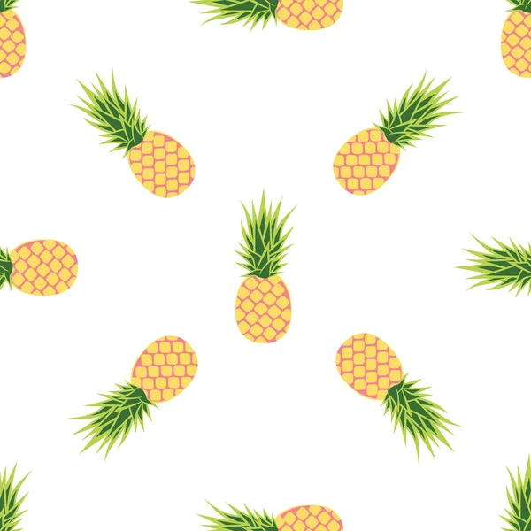Pineapple Isolated White Background Cartoon Pineapple Vector Illustration — Stock Vector