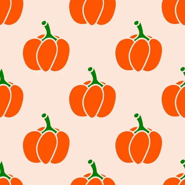 Pasta pembesi üzerine parlak turuncu balkabağı olan şirin bir arka plan. Cadılar Bayramı kusursuz. Vektör.