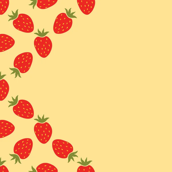 ストロベリー入りのカード 果物の背景 ベクターイラスト — ストックベクタ