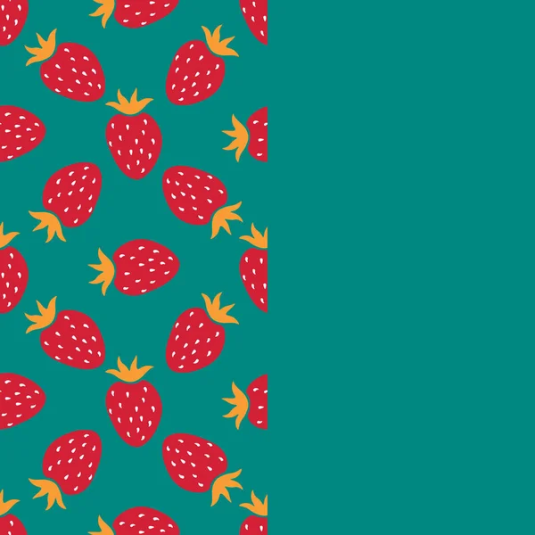 Carte Avec Fraise Fond Fruits Illustration Vectorielle — Image vectorielle