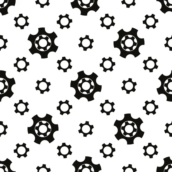 Бесшовный Геометрический Узор Шестернями Черное Белое — стоковый вектор