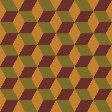 Renkli küplerin kusursuz deseni. Sonsuz renkli kübik arkaplan. Küp şeklinde. Küp vektörü. Küp arkaplan. Küp dekorasyonlu soyut ve pürüzsüz arkaplan