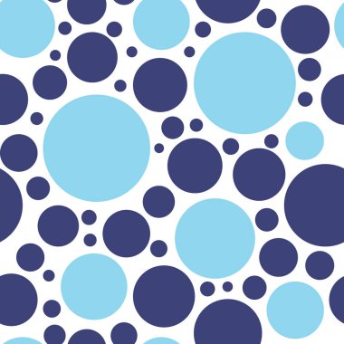 Noktalı, daireli kusursuz soyut bir arka plan. Sonsuz noktalı geometrik desen. Vektör illüstrasyonu.  