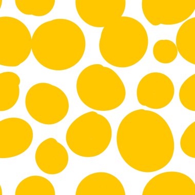 Düz olmayan dairelerle geometrik arkaplan. Soyut yuvarlak, pürüzsüz desen. Beyaz arka planda elle çizilmiş renkli noktalar. Vektör illüstrasyonu.