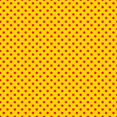 Kırmızı benekli, noktasız desen. Geometrik arkaplan. Yuvarlak şekiller. Vektör illüstrasyonu. 