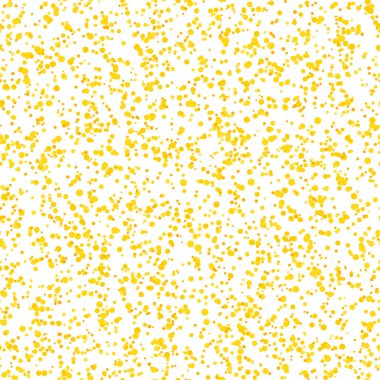 Bej arka planda dağınık sarı noktalar. Renkli, pürüzsüz, yuvarlak şekilli bir şenlik. Ambalaj kağıdı ve ağ için grunge noktalı doku. Vektör illüstrasyonu.