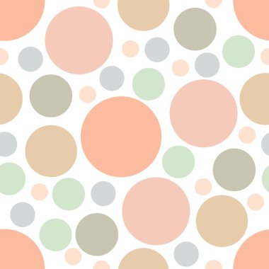 Yuvarlak, pürüzsüz desen. Kusursuz retro çember deseni. Noktalı, pürüzsüz arka plan, desen, ambalaj kağıdı, kumaş, tekstil, web sitesi, duvar kağıdı için süs. Vektör illüstrasyonu.
