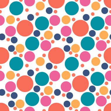 Yuvarlak, pürüzsüz desen. Kusursuz retro çember deseni. Noktalı, pürüzsüz arka plan, desen, ambalaj kağıdı, kumaş, tekstil, web sitesi, duvar kağıdı için süs. Vektör illüstrasyonu.