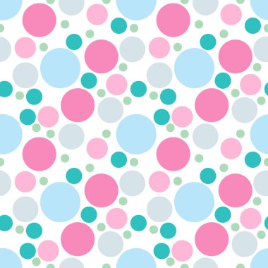 Yuvarlak, pürüzsüz desen. Kusursuz retro çember deseni. Noktalı, pürüzsüz arka plan, desen, ambalaj kağıdı, kumaş, tekstil, web sitesi, duvar kağıdı için süs. Vektör illüstrasyonu.