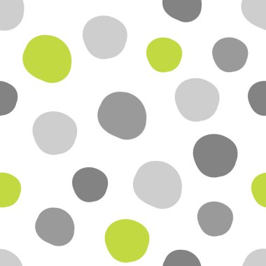 Düz olmayan dairelerle geometrik arkaplan. Soyut yuvarlak, pürüzsüz desen. Beyaz arka planda elle çizilmiş renkli noktalar. Vektör illüstrasyonu.