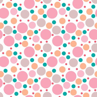 Rastgele noktalı, soyut, pürüzsüz desen. Küçük daireleri olan soyut bir arka plan. Vektör illüstrasyonu.