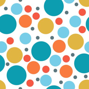 Yuvarlak, pürüzsüz desen. Kusursuz retro çember deseni. Noktalı, pürüzsüz arka plan, desen, ambalaj kağıdı, kumaş, tekstil, web sitesi, duvar kağıdı için süs. Vektör illüstrasyonu.