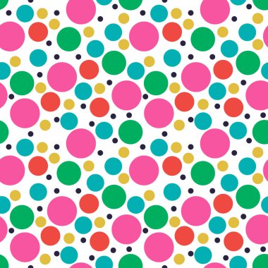 Yuvarlak, pürüzsüz desen. Kusursuz retro çember deseni. Noktalı, pürüzsüz arka plan, desen, ambalaj kağıdı, kumaş, tekstil, web sitesi, duvar kağıdı için süs. Vektör illüstrasyonu.