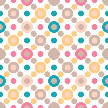 Renkli, yuvarlak, pürüzsüz desen. Noktalı arka plan. Vektör illüstrasyonu.
