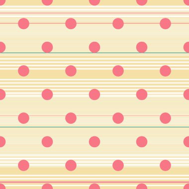 Soyut noktalı ve doğrusal dikişsiz desen. Çizgileri ve daireleri olan bir arka plan. Vektör illüstrasyonu. 