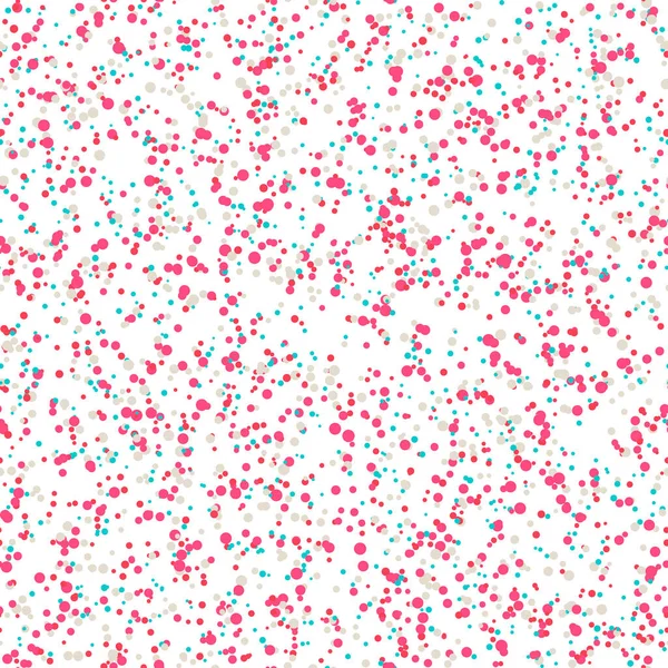 Chaotisch Rosa Blau Graue Punkte Auf Weißem Hintergrund Farbenfrohe Festliche — Stockvektor