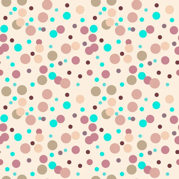 Bright Pink Blue Red Messy Dots Beige Background Festive Seamless — Stock Vector
