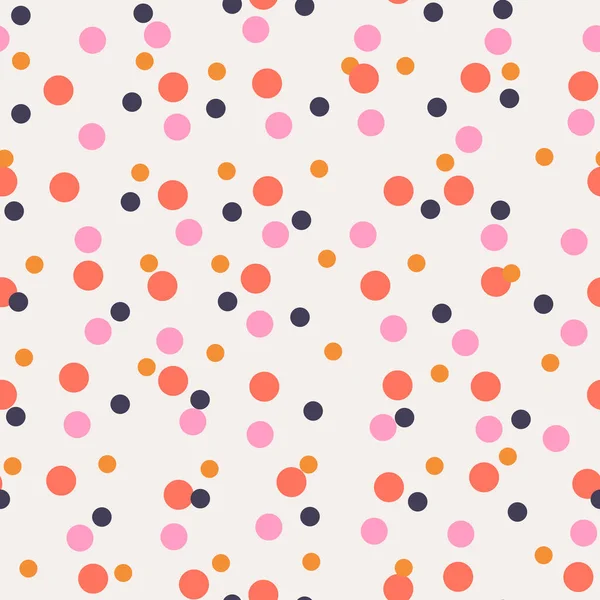 Messy Dots Beige Background Festive Seamless Pattern Shapes Dotted Texture — Stock Vector