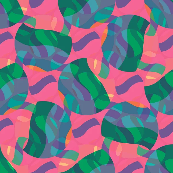 抽象的なラウンドシームレスパターン 縞模様の多色の円とシームレスなパターン ベクターイラスト — ストックベクタ