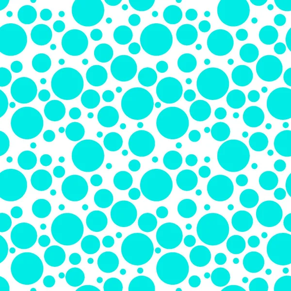 Mavi, turkuaz benekli, beyazın üzerinde geometrik, dikişsiz desen var. Nokta desenli soyut geometrik dikişler rastgele noktalar, daireler, kabarcıklar, leke, leke. arkaplan Vektörü illüstrasyonu.