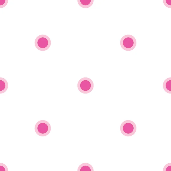 Roze Ronde Ring Naadloos Patroon Polka Stip Achtergrond Vectorillustratie — Stockvector