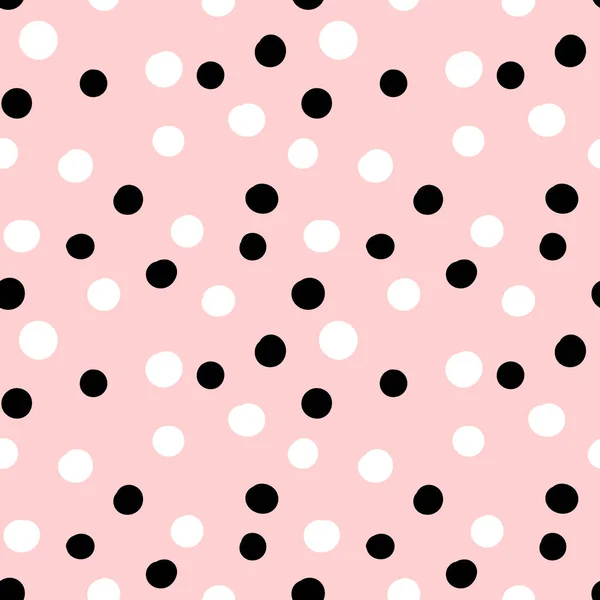 Sett Geometriskt Sömlöst Mönster Rosa Abstrakt Geometrisk Sömlös Med Polka — Stock vektor