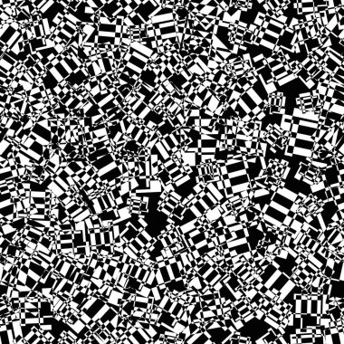 Soyut siyah ve beyaz arızasız desen. Geometrik arkaplan. Vektör illüstrasyonu. 