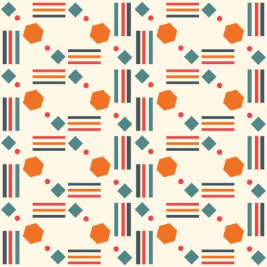 Farklı şekillere sahip soyut çizgili geometrik dikişsiz desen.