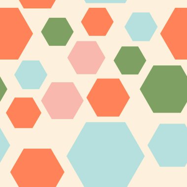 Dağınık, dikişsiz altıgen soyut arka plan. Sonsuz geometrik desen. Vektör illüstrasyonu.  