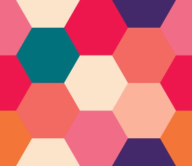 Kusursuz geometrik desen. Renkli sonsuzluk soyut bal peteği geometrik arka plan. Cinsiyet, altıgen arka plan. Vektör illüstrasyonu.