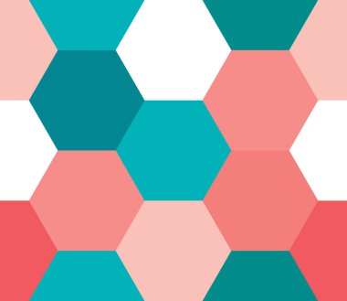 Kusursuz geometrik desen. Renkli sonsuzluk soyut bal peteği geometrik arka plan. Cinsiyet, altıgen arka plan. Vektör illüstrasyonu.