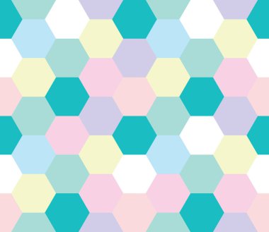 Kusursuz geometrik desen. Renkli sonsuzluk soyut bal peteği geometrik arka plan. Cinsiyet, altıgen arka plan. Vektör illüstrasyonu.