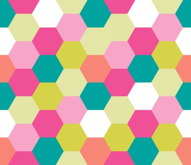 Kusursuz geometrik desen. Renkli sonsuzluk soyut bal peteği geometrik arka plan. Cinsiyet, altıgen arka plan. Vektör illüstrasyonu.