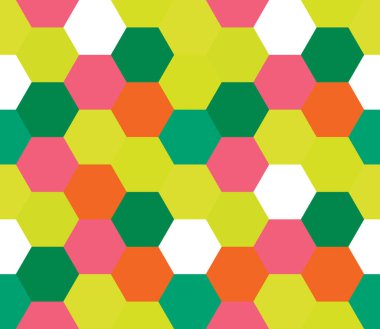 Kusursuz geometrik desen. Renkli sonsuzluk soyut bal peteği geometrik arka plan. Cinsiyet, altıgen arka plan. Vektör illüstrasyonu.
