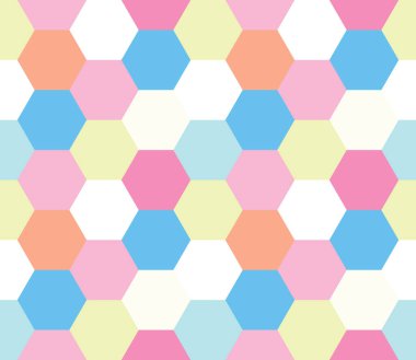 Kusursuz geometrik desen. Renkli sonsuzluk soyut bal peteği geometrik arka plan. Cinsiyet, altıgen arka plan. Vektör illüstrasyonu.