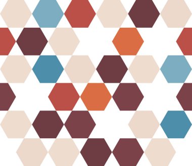 Kusursuz geometrik desen. Renkli sonsuzluk soyut bal peteği geometrik arka plan. Cinsiyet, altıgen arka plan. Vektör illüstrasyonu.