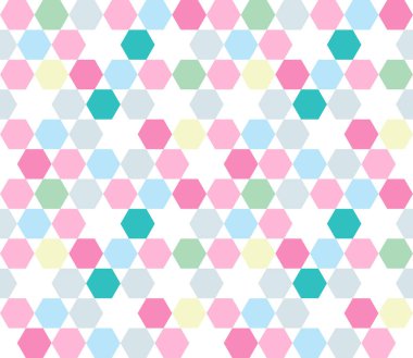 Kusursuz geometrik desen. Renkli sonsuzluk soyut bal peteği geometrik arka plan. Cinsiyet, altıgen arka plan. Vektör illüstrasyonu.