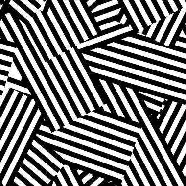 Soyut, dağınık, doğrusal, geometrik, dikişsiz desen. Çizgili arka plan. Vektör illüstrasyonu.   