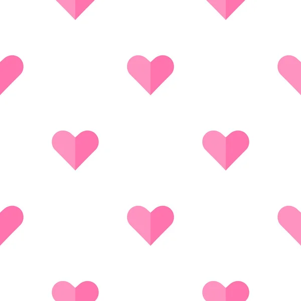 Renkli Karikatür Kalp Düz Stil Pürüzsüz Desen Romantik Benekli Arka — Stok Vektör