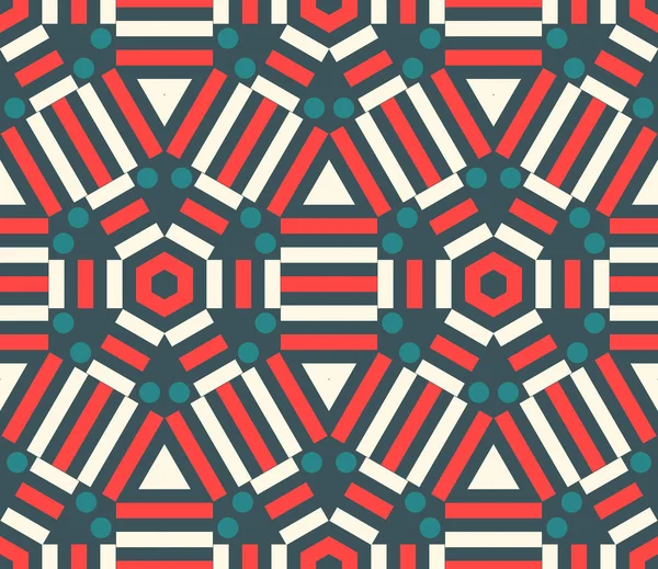 Patrón Geométrico Rayas Abstracto Sin Costuras Con Diferentes Formas — Archivo Imágenes Vectoriales